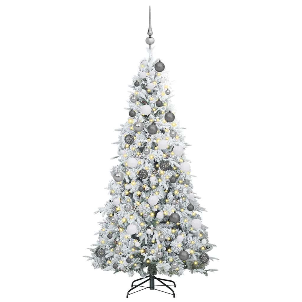 Vidaxx sapin de Noël artificiel pliant blanc 180 cm PE et PVC