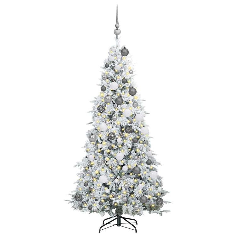 Vidaxx sapin de Noël artificiel pliant blanc 180 cm PE et PVC