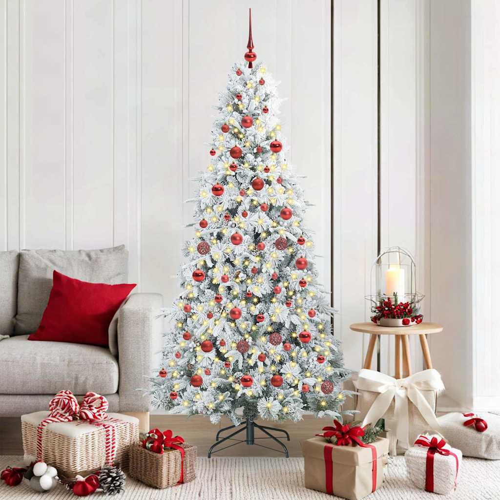 Vidaxx sapin de Noël artificiel pliant blanc 180 cm PE et PVC
