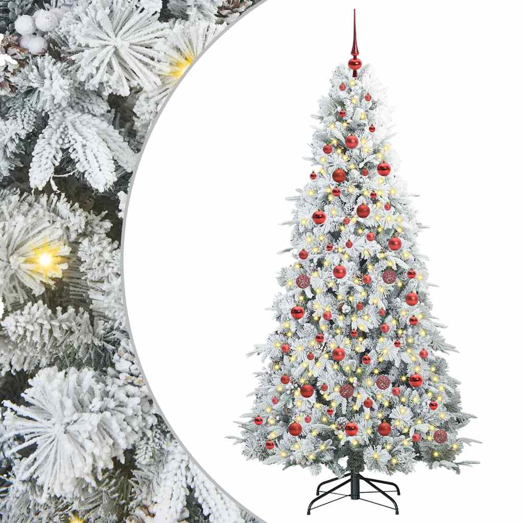 Vidaxx sapin de Noël artificiel pliant blanc 180 cm PE et PVC