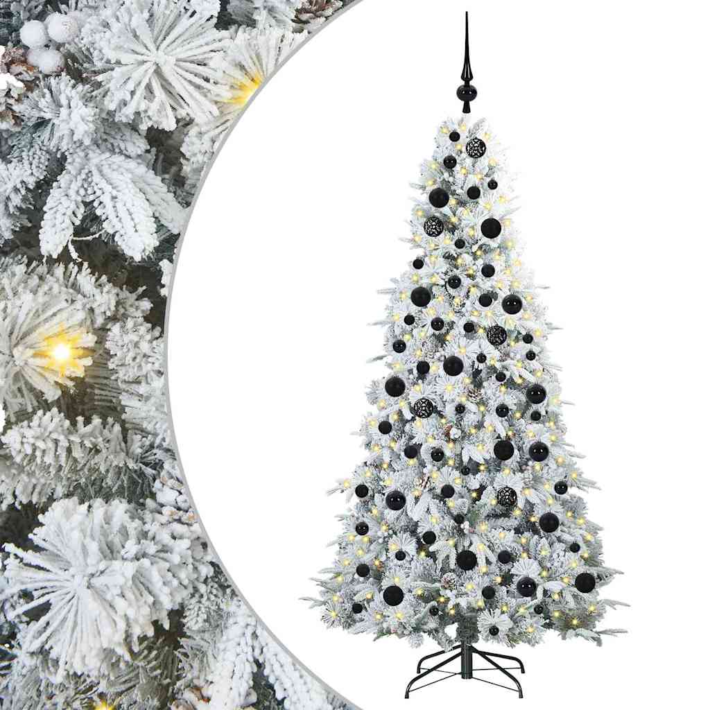 Vidaxx sapin de Noël artificiel pliant blanc 180 cm PE et PVC