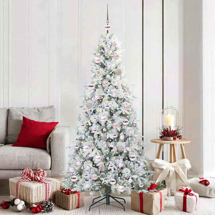 Vidaxx sapin de Noël artificiel pliant blanc 180 cm PE et PVC