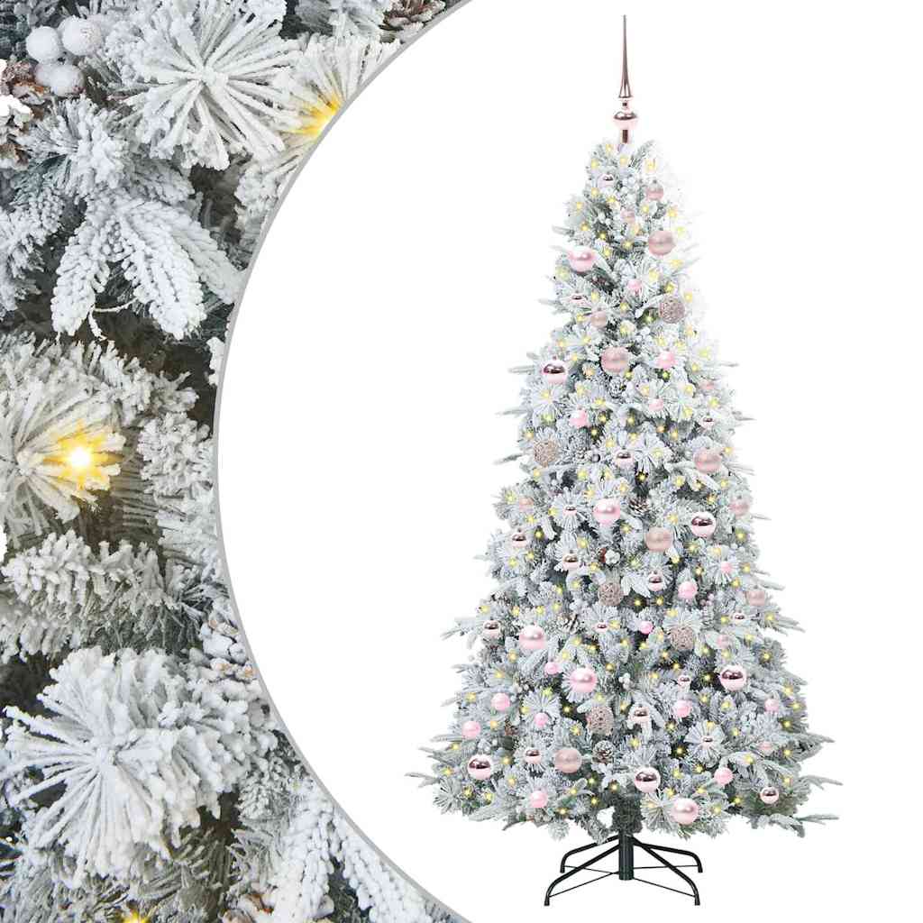 Vidaxx sapin de Noël artificiel pliant blanc 180 cm PE et PVC