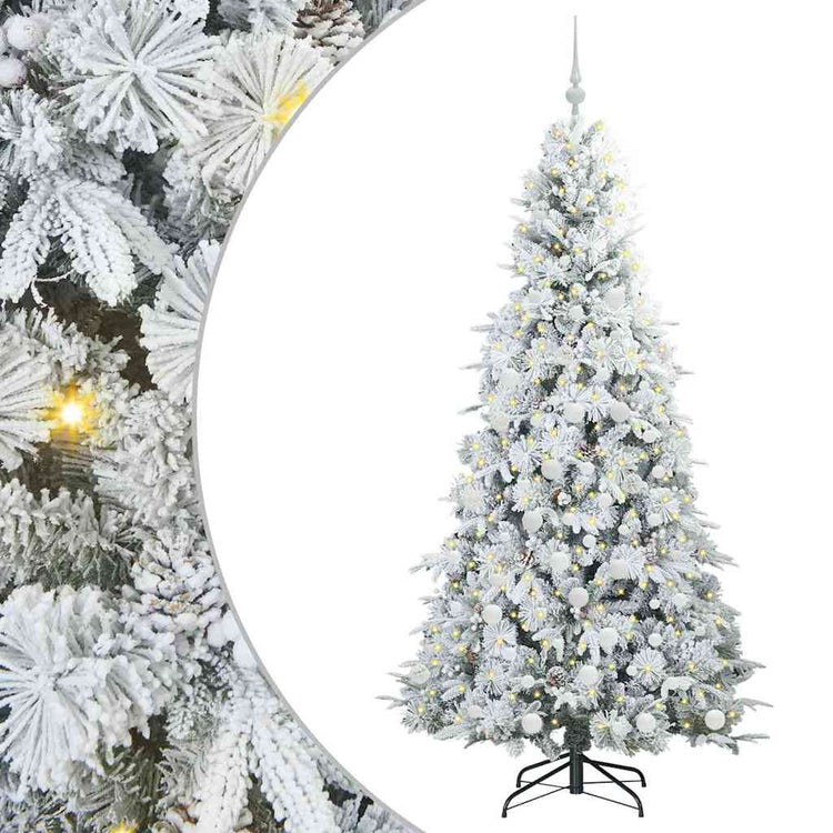 Vidaxx sapin de Noël artificiel pliant blanc 180 cm PE et PVC