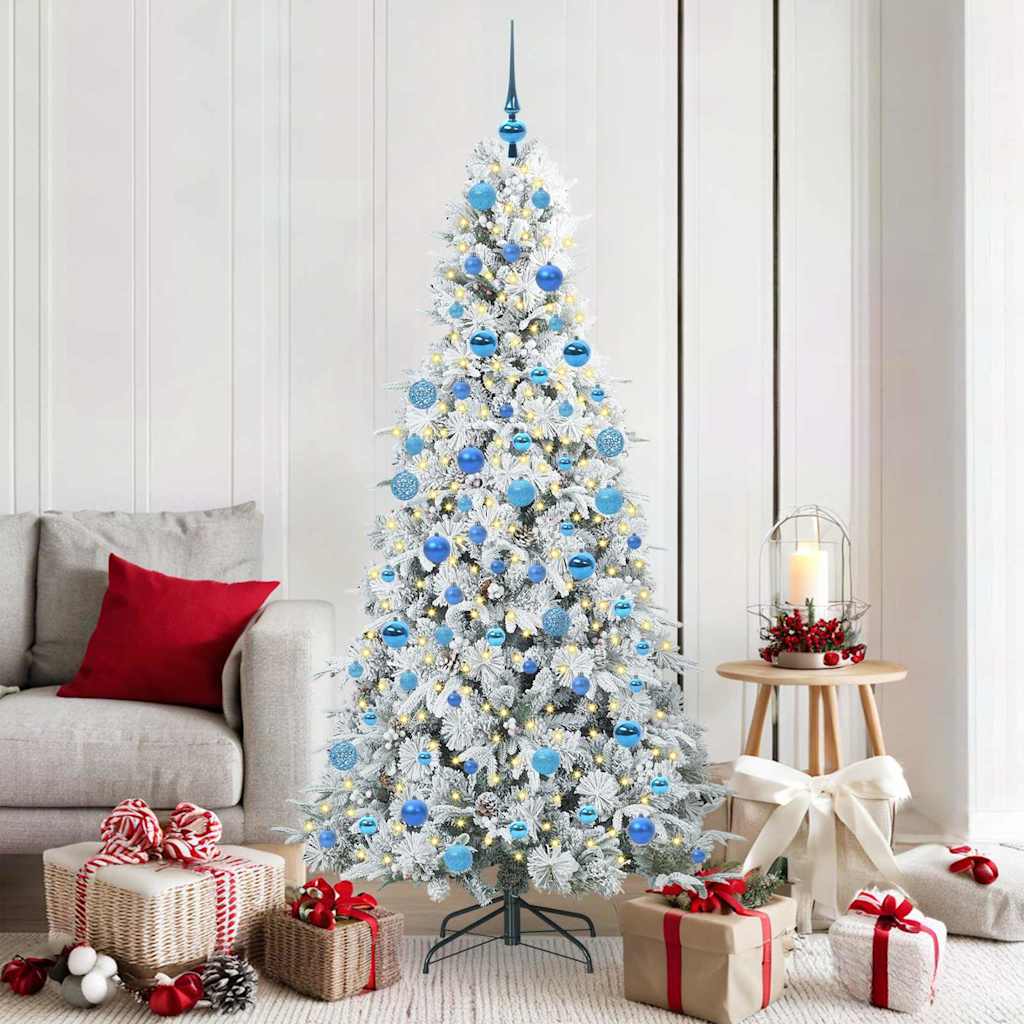 Vidaxx sapin de Noël artificiel pliant blanc 180 cm PE et PVC