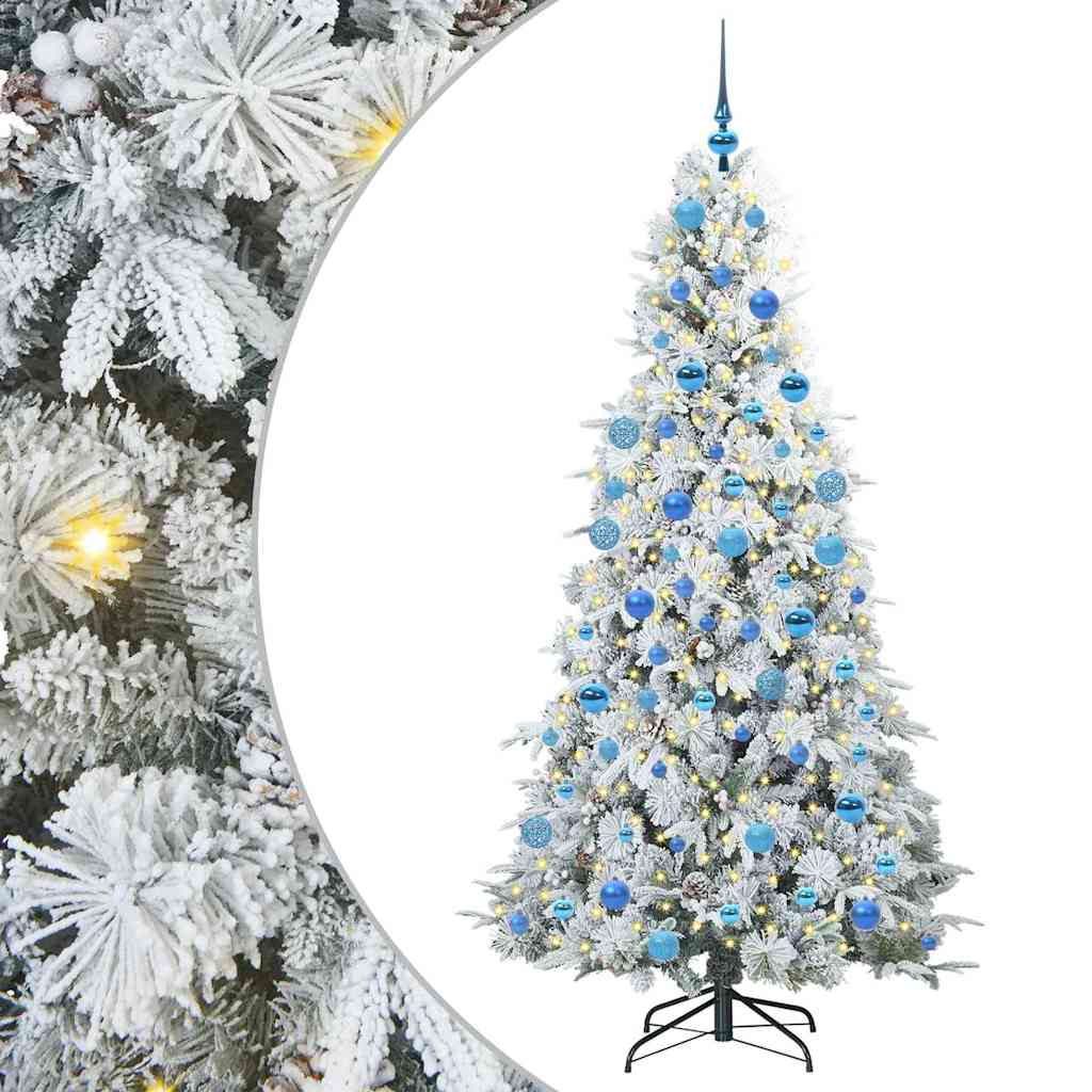 Vidaxx sapin de Noël artificiel pliant blanc 180 cm PE et PVC