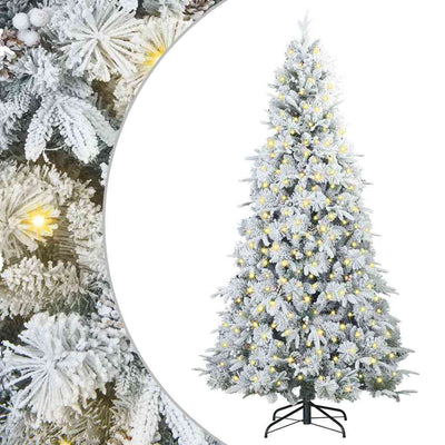 Vidaxx sapin de Noël artificiel pliant blanc 210 cm PE et PVC