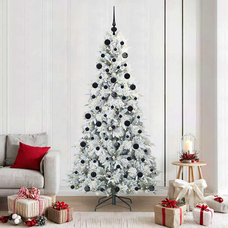 Vidaxx sapin de Noël artificiel pliant blanc 210 cm PE et PVC