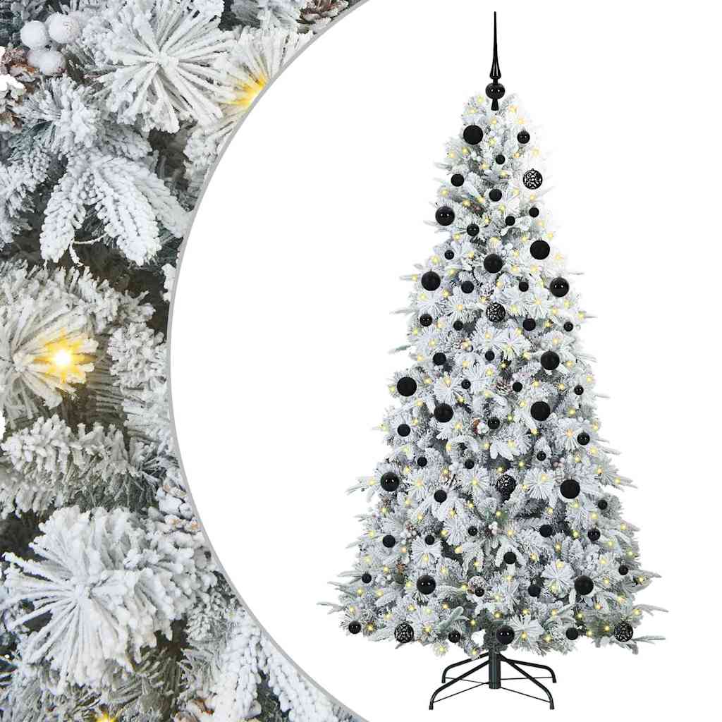 Vidaxx sapin de Noël artificiel pliant blanc 210 cm PE et PVC