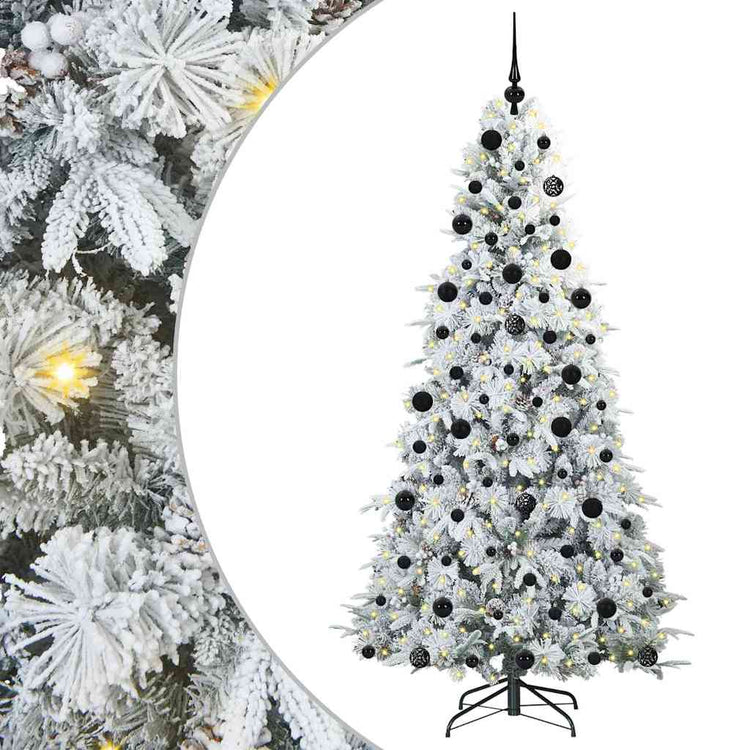 Vidaxx sapin de Noël artificiel pliant blanc 210 cm PE et PVC