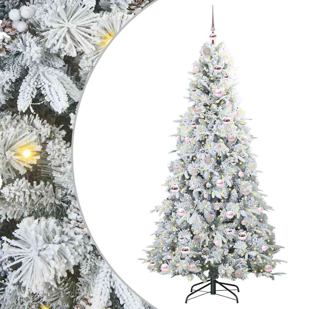 Vidaxx sapin de Noël artificiel pliant blanc 210 cm PE et PVC