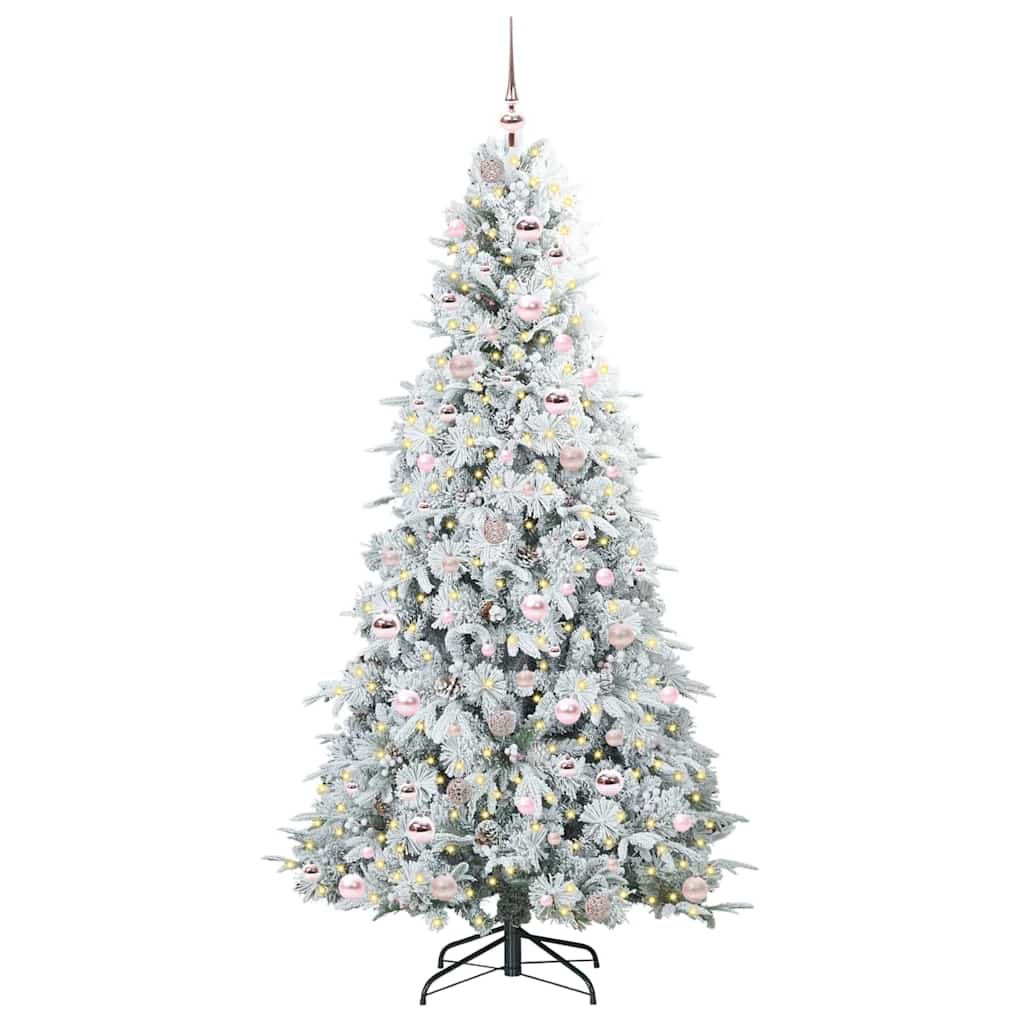 Vidaxx sapin de Noël artificiel pliant blanc 210 cm PE et PVC