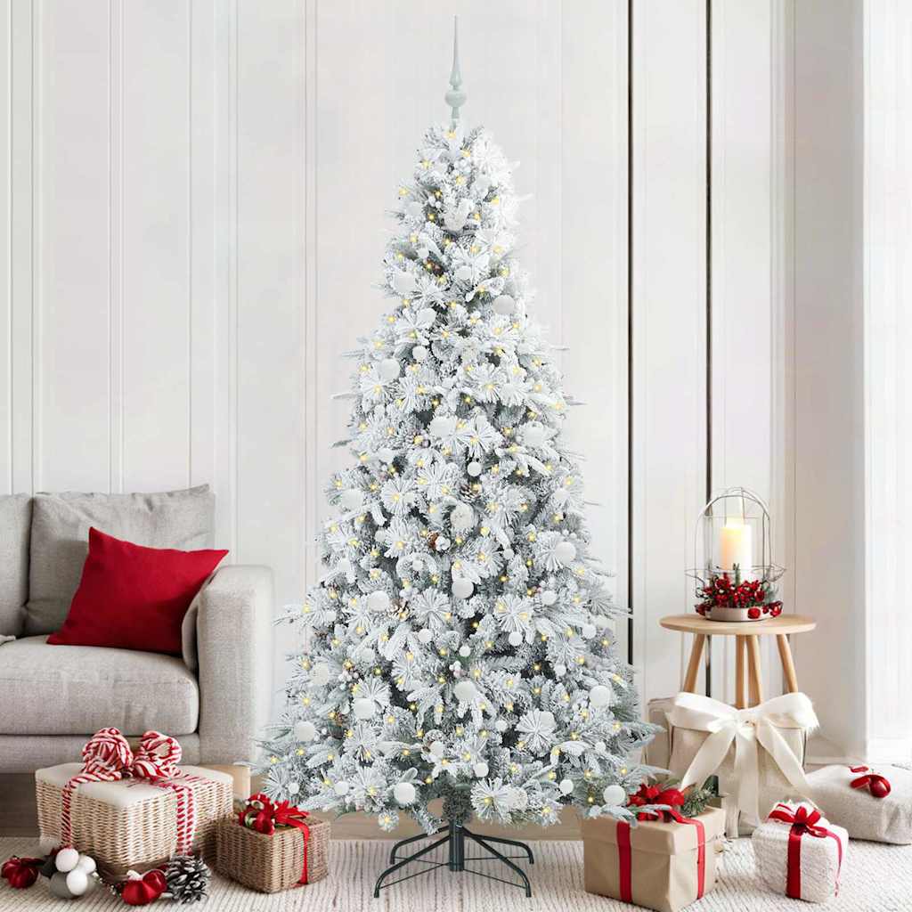 Vidaxx sapin de Noël artificiel pliant blanc 210 cm PE et PVC