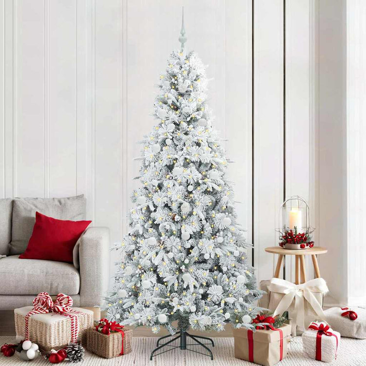 Vidaxx sapin de Noël artificiel pliant blanc 210 cm PE et PVC