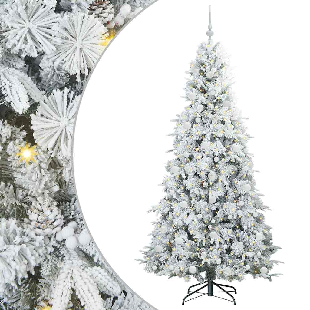 Vidaxx sapin de Noël artificiel pliant blanc 210 cm PE et PVC
