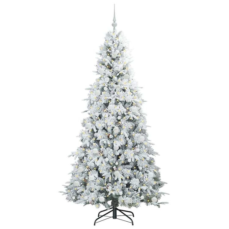 Vidaxx sapin de Noël artificiel pliant blanc 210 cm PE et PVC