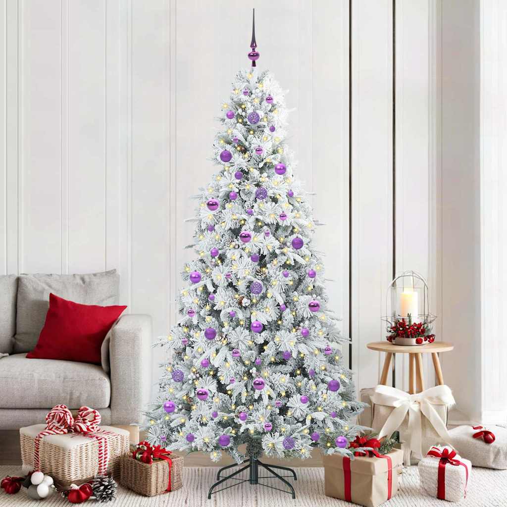 Vidaxx sapin de Noël artificiel pliant blanc 210 cm PE et PVC
