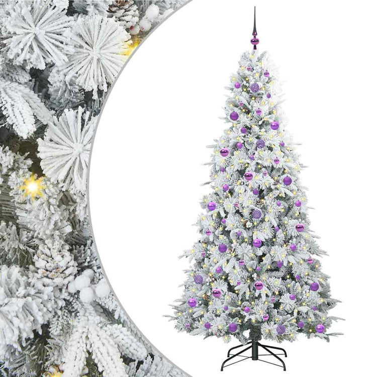 Vidaxx sapin de Noël artificiel pliant blanc 210 cm PE et PVC