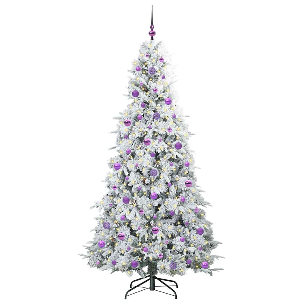 Vidaxx sapin de Noël artificiel pliant blanc 210 cm PE et PVC