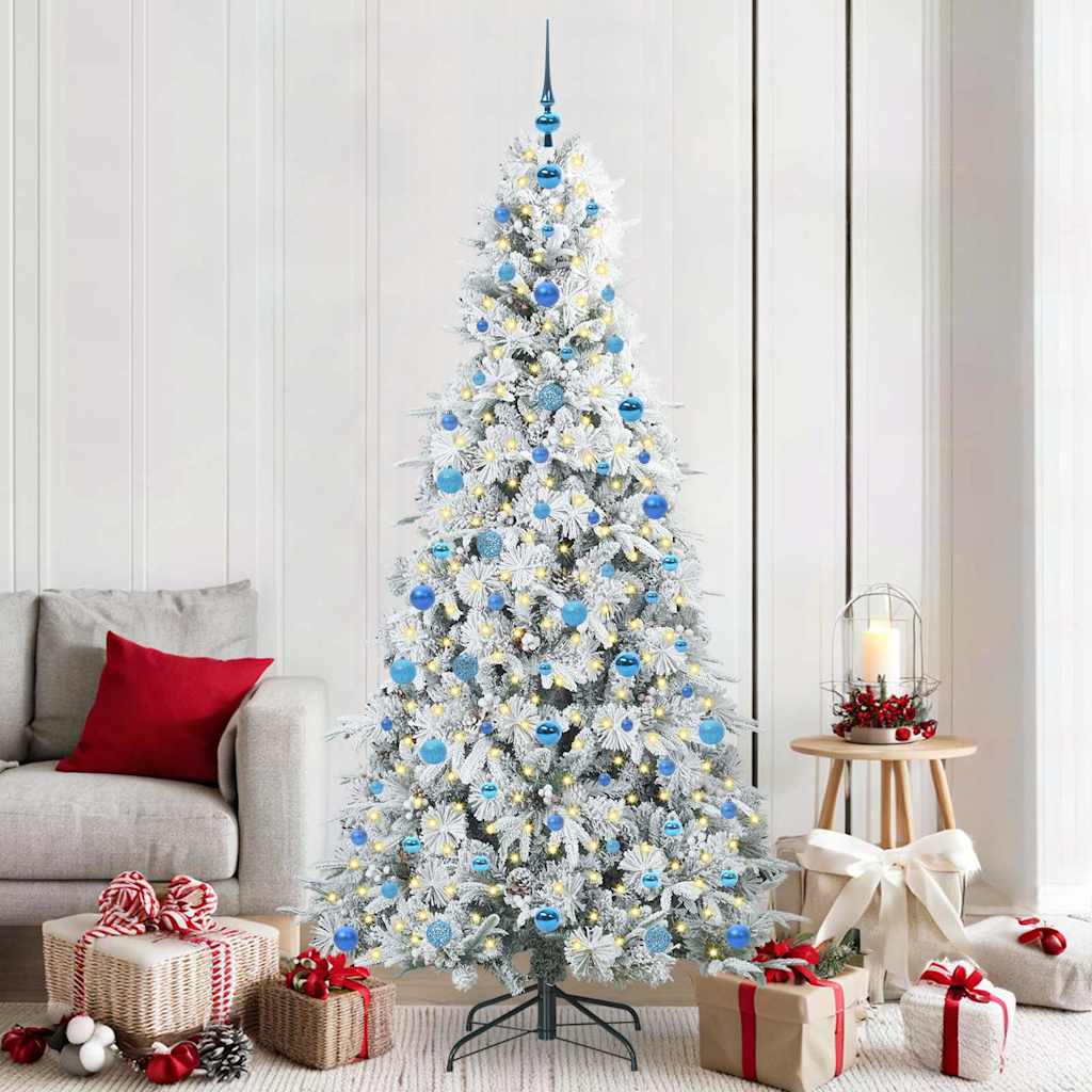 Vidaxx sapin de Noël artificiel pliant blanc 210 cm PE et PVC