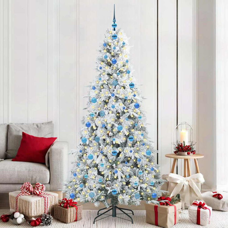 Vidaxx sapin de Noël artificiel pliant blanc 210 cm PE et PVC