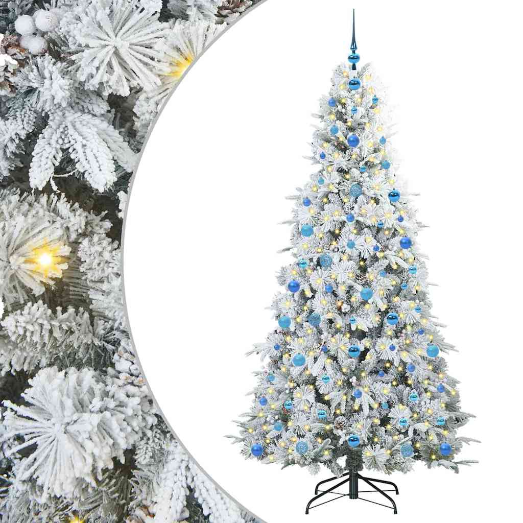 Vidaxx sapin de Noël artificiel pliant blanc 210 cm PE et PVC