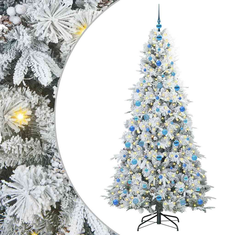 Vidaxx sapin de Noël artificiel pliant blanc 210 cm PE et PVC