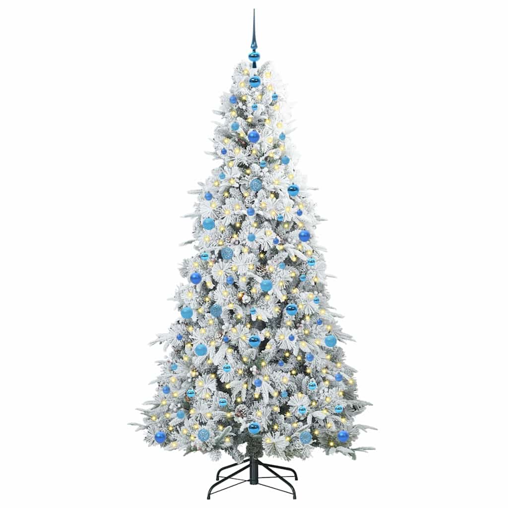Vidaxx sapin de Noël artificiel pliant blanc 210 cm PE et PVC