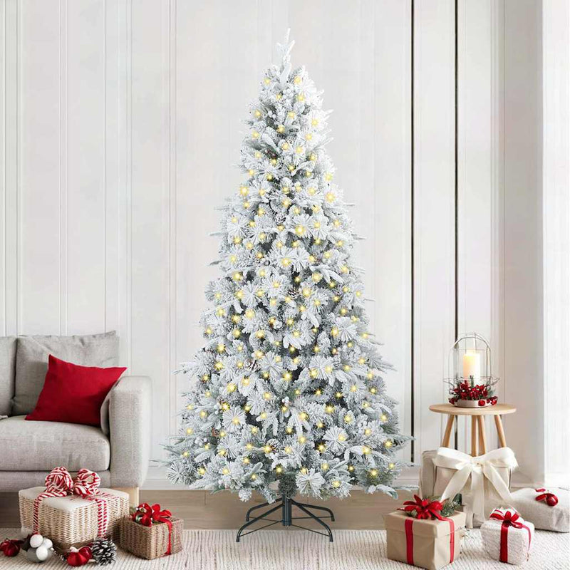 Vidaxx sapin de Noël artificiel pliant blanc 240 cm PE et PVC