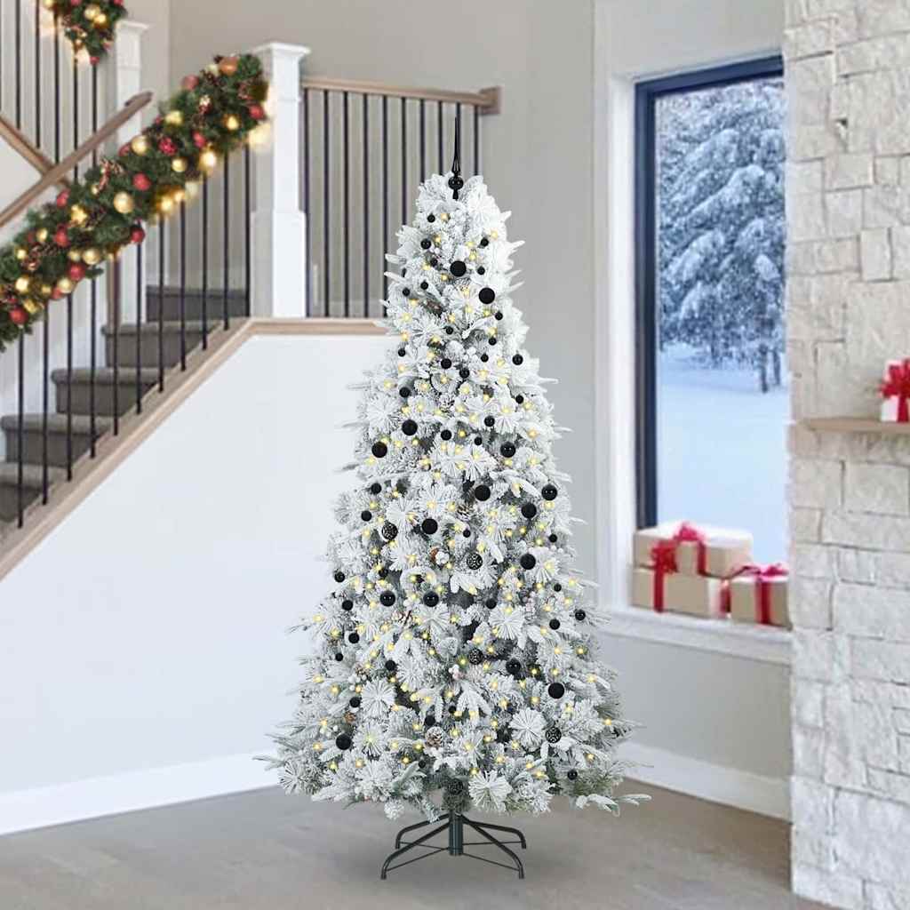 Vidaxx sapin de Noël artificiel pliant blanc 240 cm PE et PVC