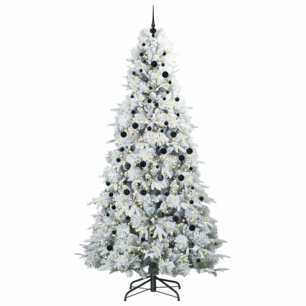 Vidaxx sapin de Noël artificiel pliant blanc 240 cm PE et PVC