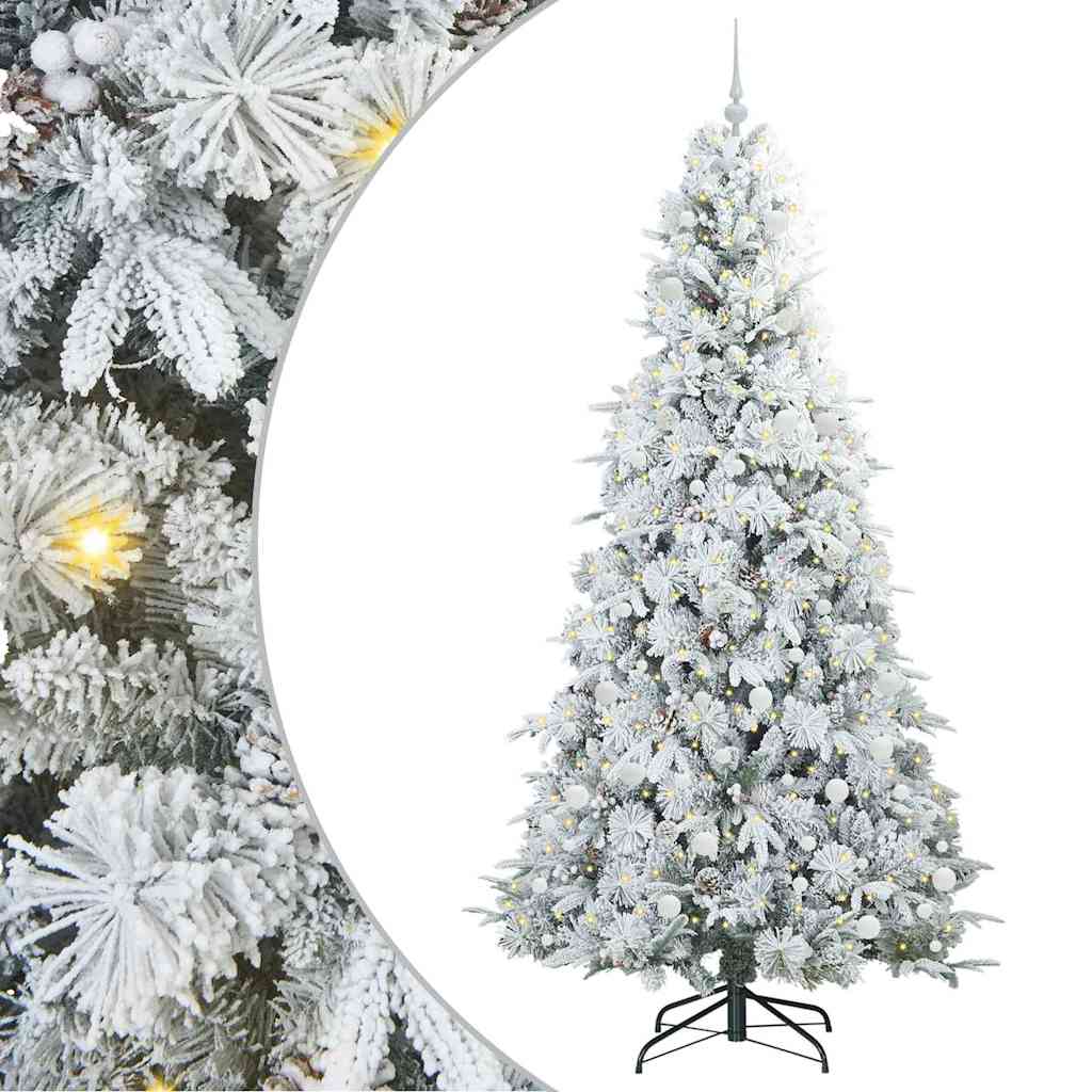 Vidaxx sapin de Noël artificiel pliant blanc 240 cm PE et PVC