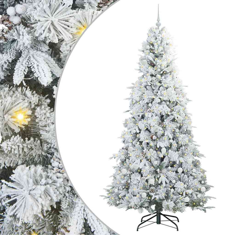 Vidaxx sapin de Noël artificiel pliant blanc 240 cm PE et PVC
