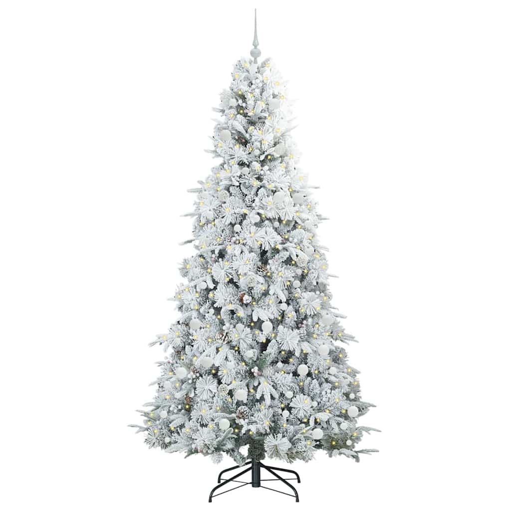Vidaxx sapin de Noël artificiel pliant blanc 240 cm PE et PVC