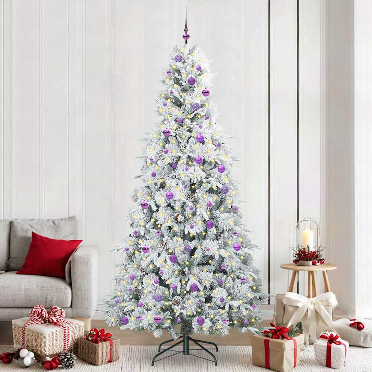 Vidaxx sapin de Noël artificiel pliant blanc 240 cm PE et PVC