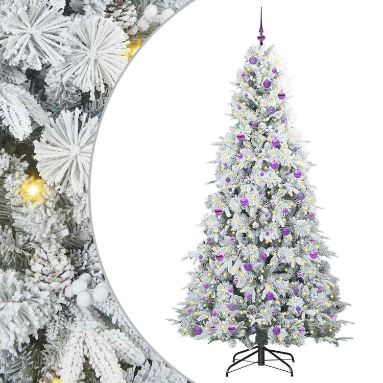 Vidaxx sapin de Noël artificiel pliant blanc 240 cm PE et PVC