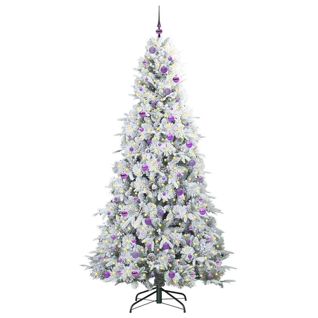 Vidaxx sapin de Noël artificiel pliant blanc 240 cm PE et PVC