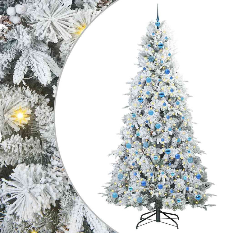 Vidaxx sapin de Noël artificiel pliant blanc 240 cm PE et PVC