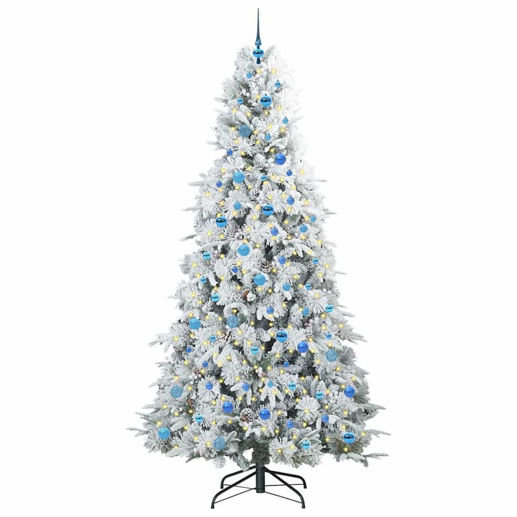 Vidaxx sapin de Noël artificiel pliant blanc 240 cm PE et PVC