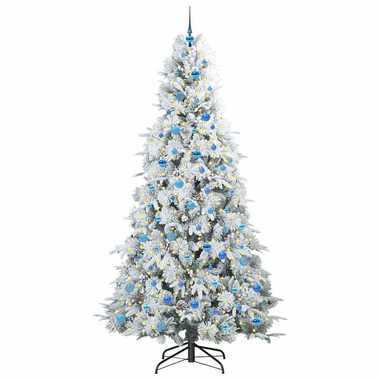 Vidaxx sapin de Noël artificiel pliant blanc 240 cm PE et PVC