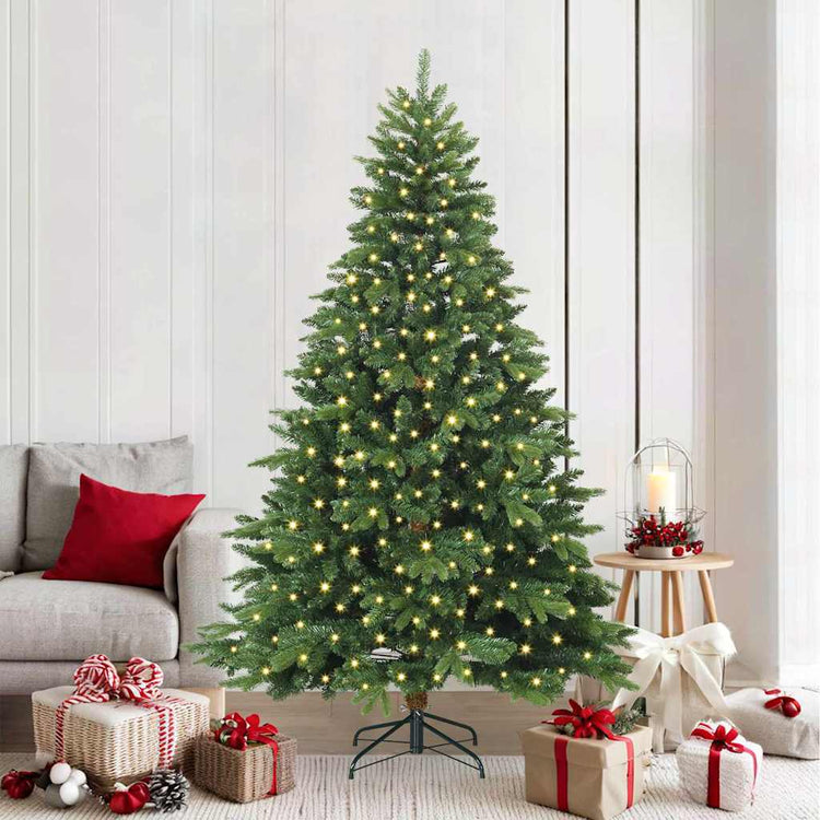 Vidaxx sapin de Noël artificiel avec 300 LED avec standard vert 210 cm PE et PVC
