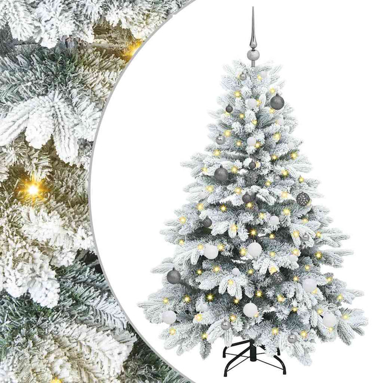 Vidaxx sapin de Noël artificiel avec 150 LED avec standard blanc 150 cm PE et PVC