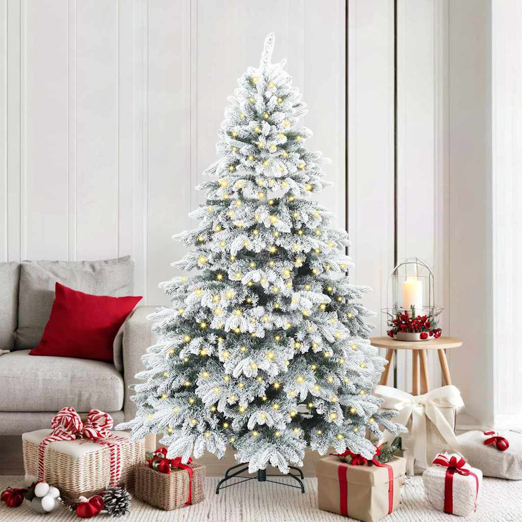 Vidaxx sapin de Noël artificiel avec 300 LED avec standard blanc 180 cm PE et PVC