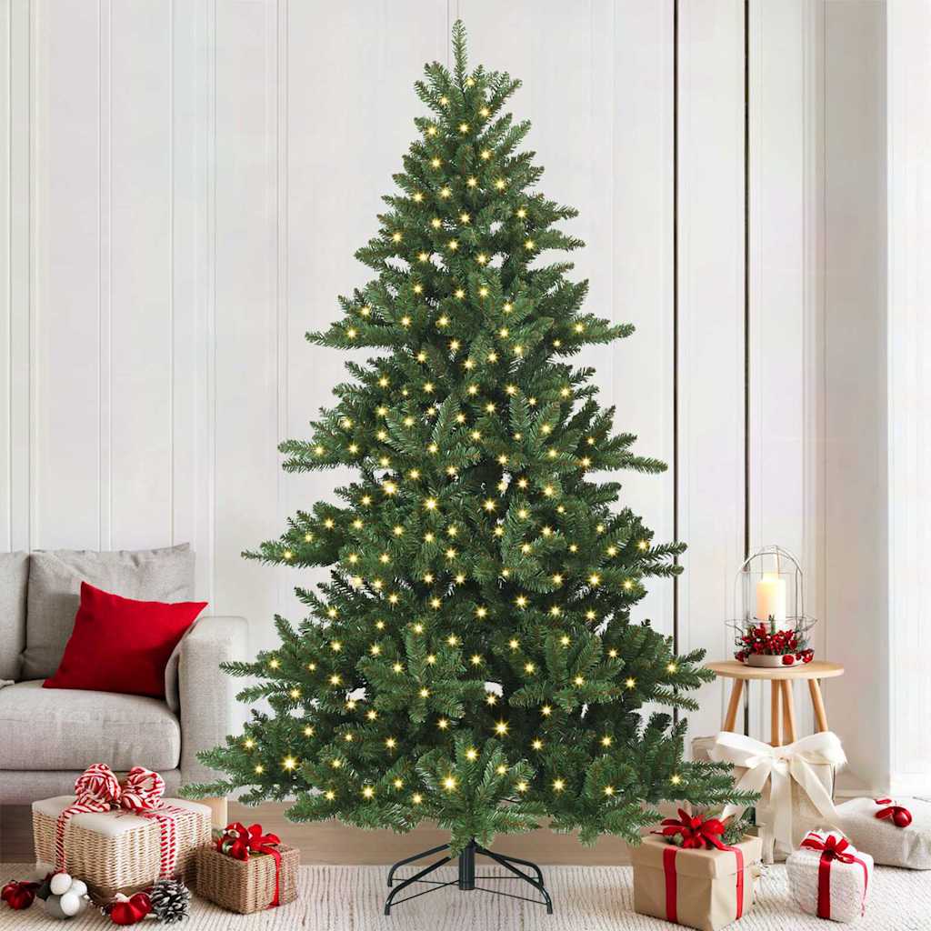 Vidaxx sapin de Noël artificiel pliant vert 210 cm PVC et acier