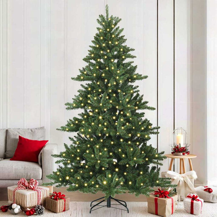 Vidaxx sapin de Noël artificiel pliant vert 210 cm PVC et acier