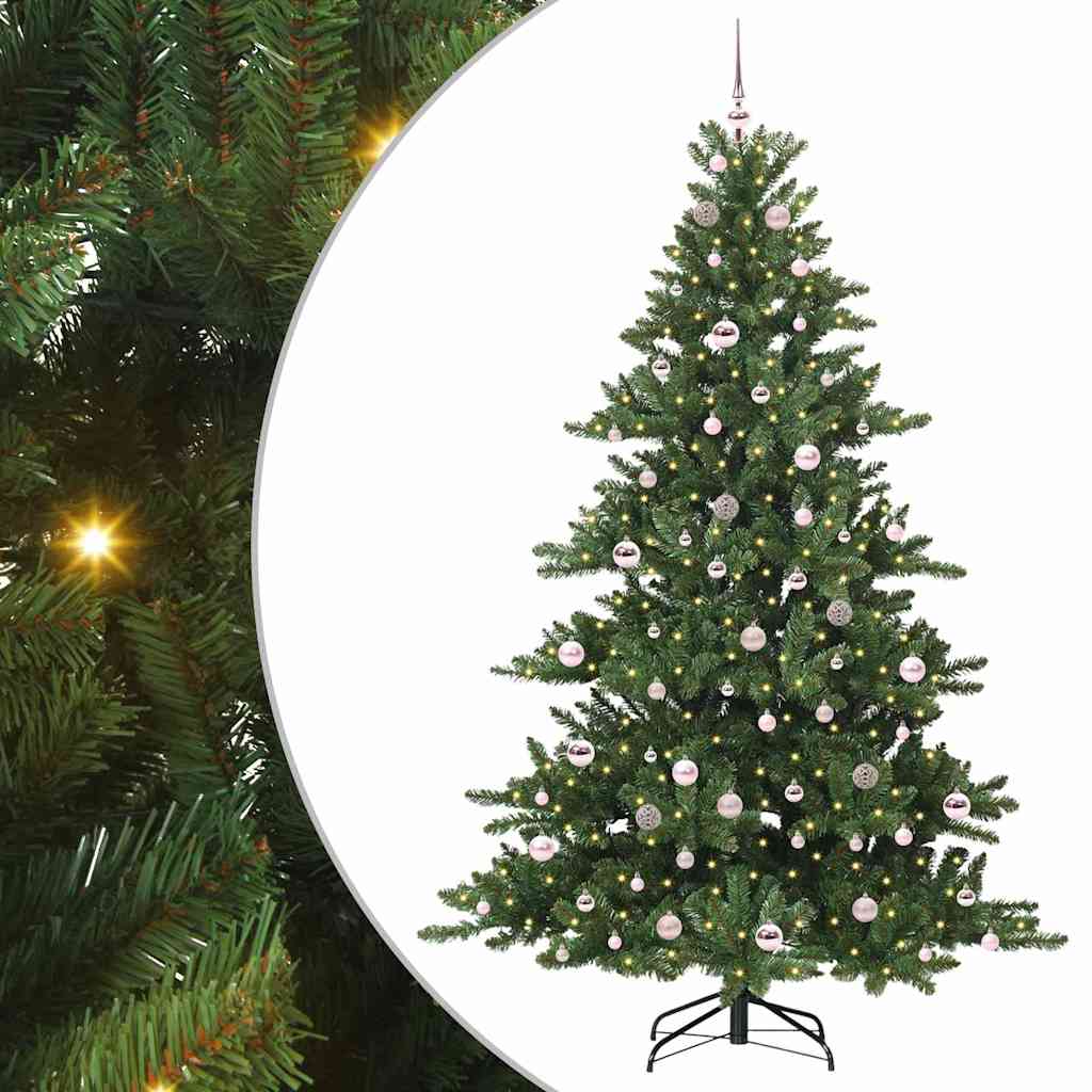 Vidaxx sapin de Noël artificiel pliant vert 210 cm PVC et acier