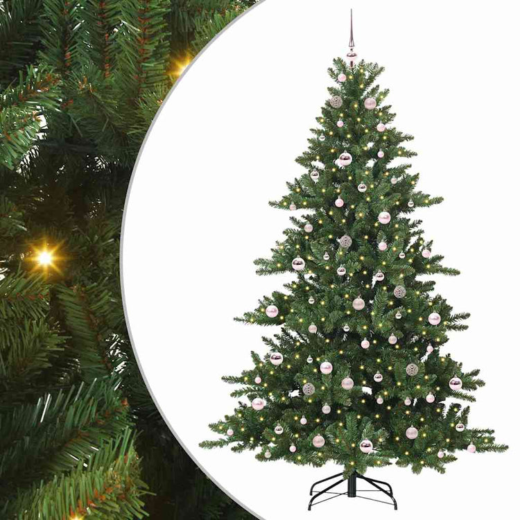 Vidaxx sapin de Noël artificiel pliant vert 210 cm PVC et acier