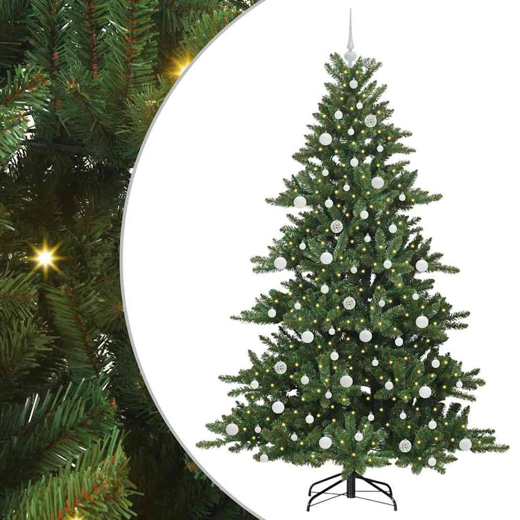 Vidaxx sapin de Noël artificiel pliant vert 210 cm PVC et acier