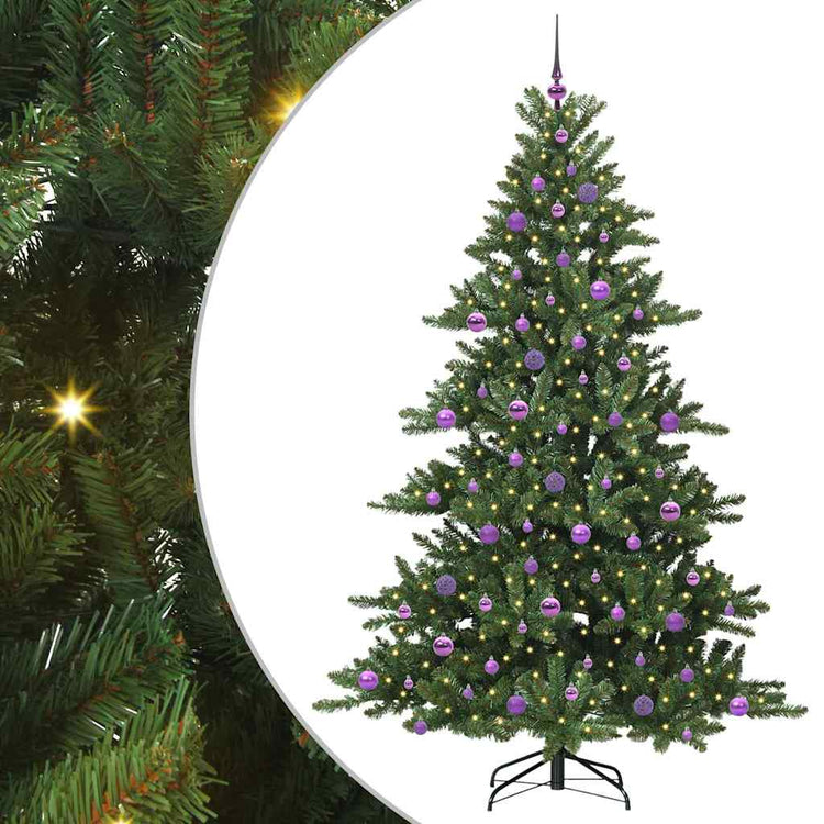 Vidaxx sapin de Noël artificiel pliant vert 210 cm PVC et acier