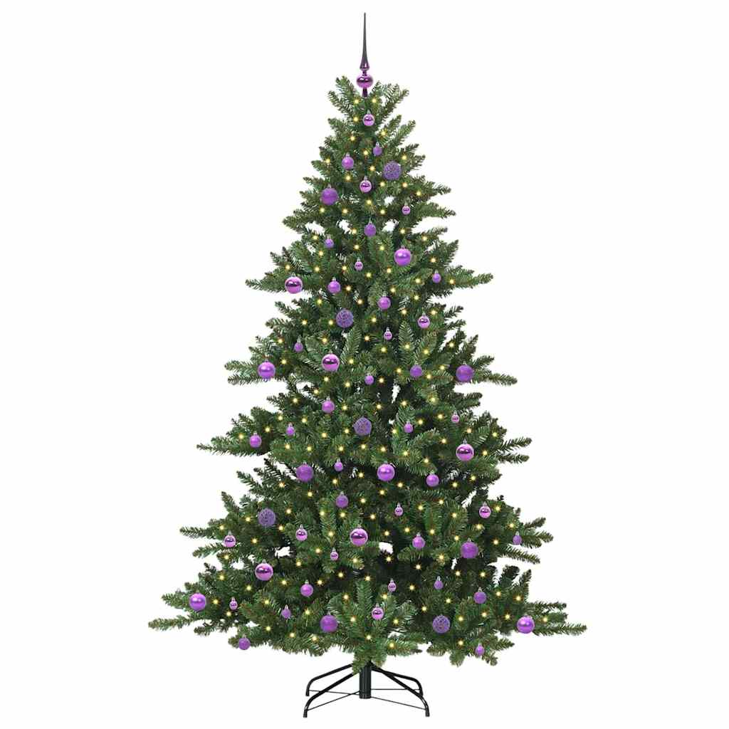 Vidaxx sapin de Noël artificiel pliant vert 210 cm PVC et acier